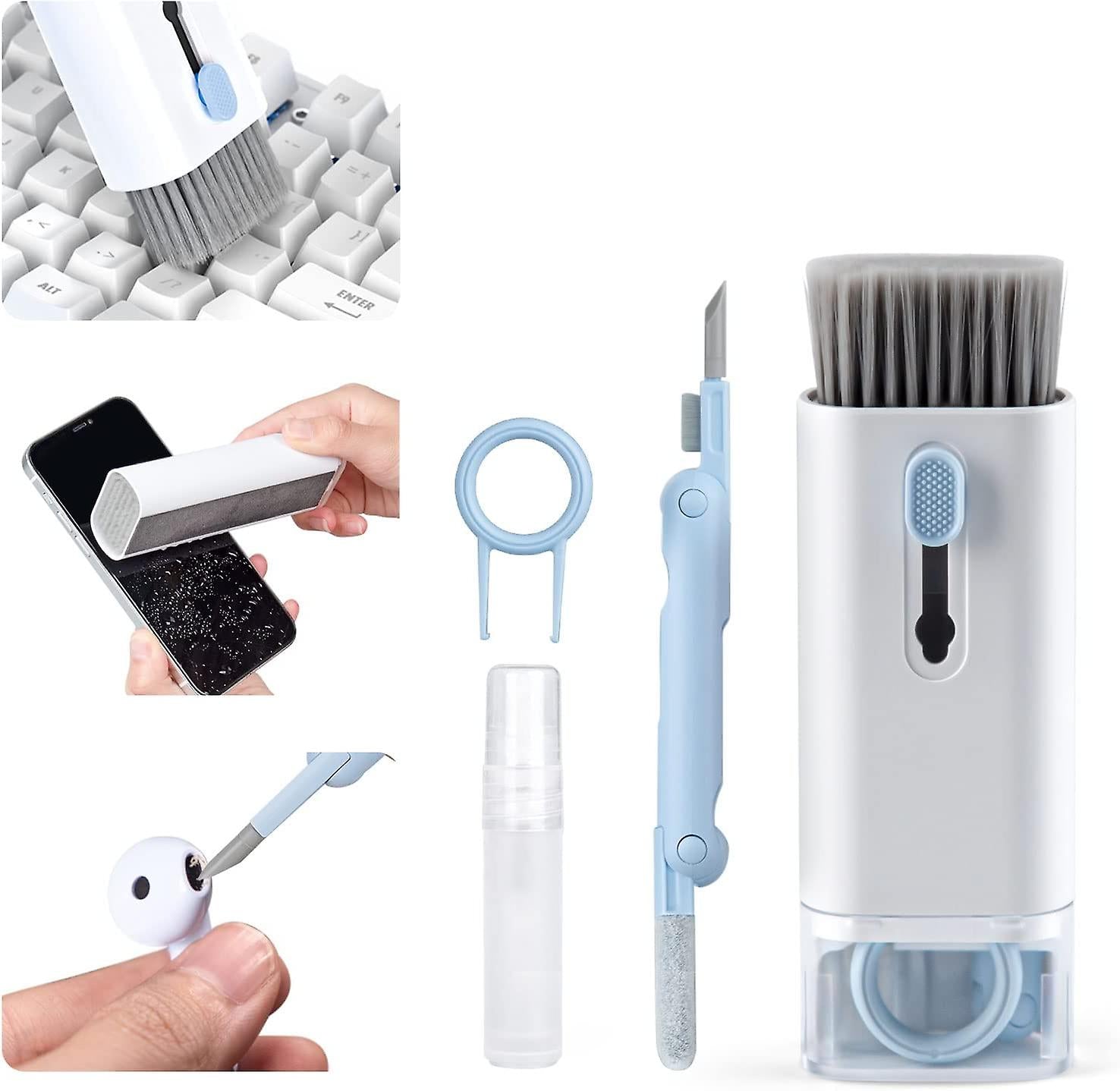 Havenly™ 7-in-1 Professional Electronics Cleaning Kit | Multi-Function Keyboard Brush & Earphone Cleaning Pen | Portable Screen Cleaner Tool Set for Laptops, AirPods & Smartphones - HAVENLY