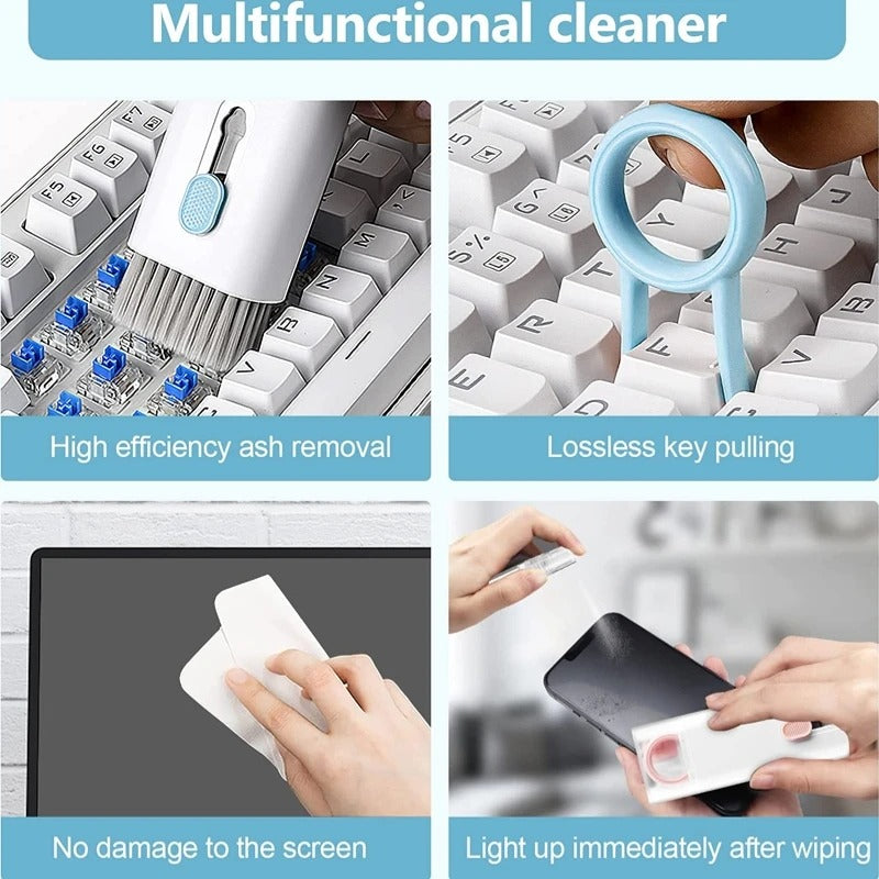 Havenly™ 7-in-1 Professional Electronics Cleaning Kit | Multi-Function Keyboard Brush & Earphone Cleaning Pen | Portable Screen Cleaner Tool Set for Laptops, AirPods & Smartphones - HAVENLY