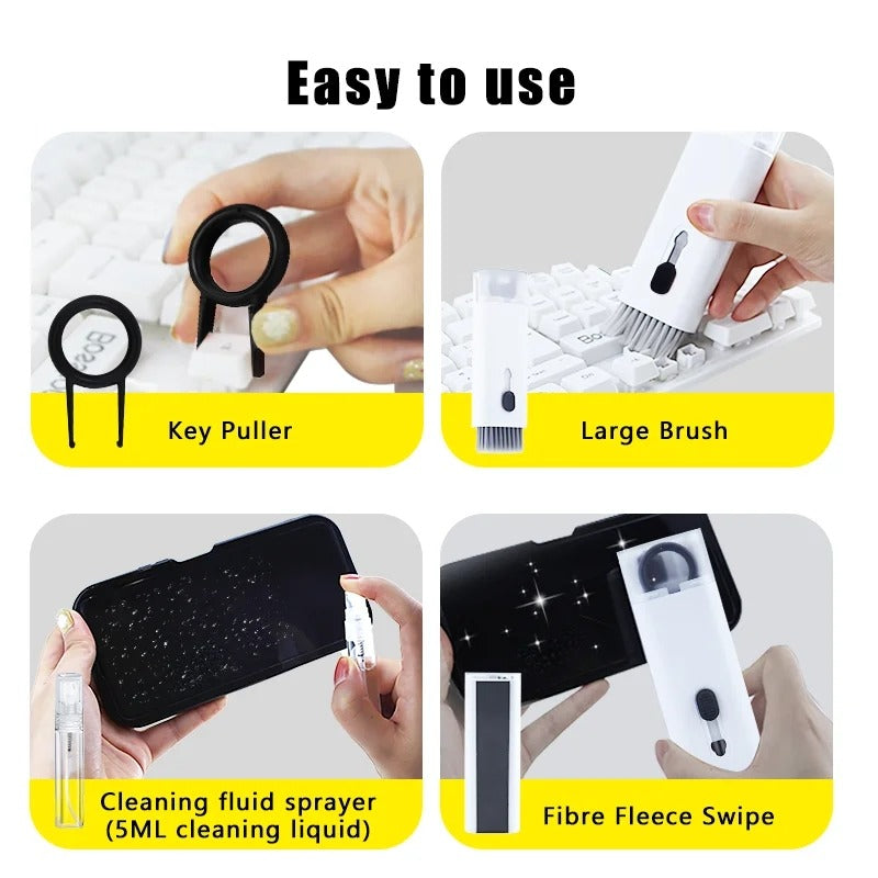 Havenly™ 7-in-1 Professional Electronics Cleaning Kit | Multi-Function Keyboard Brush & Earphone Cleaning Pen | Portable Screen Cleaner Tool Set for Laptops, AirPods & Smartphones - HAVENLY