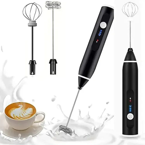 Havenly™ 2-in-1 Rechargeable Electric Coffee Beater & Milk Frother | Professional Handheld Whisk & Egg Beater | 3-Speed Adjustable Mixer for Cappuccino, Latte & Hot Chocolate - HAVENLY