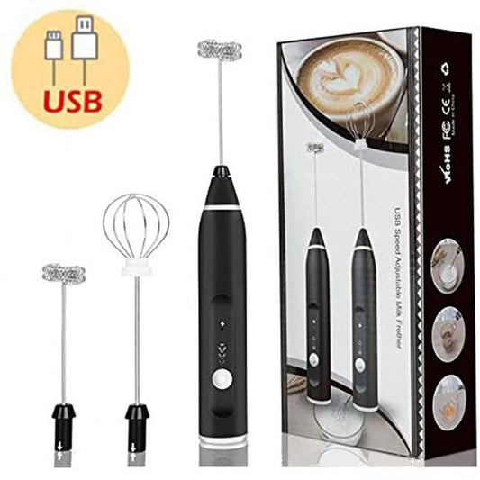 Havenly™ 2-in-1 Rechargeable Electric Coffee Beater & Milk Frother | Professional Handheld Whisk & Egg Beater | 3-Speed Adjustable Mixer for Cappuccino, Latte & Hot Chocolate - HAVENLY